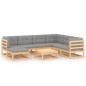 vidaXL 8-tlg. Garten-Lounge-Set mit Kissen Kiefer Massivholz vidaXL 8-tlg. Garten-Lounge-Set mit Kissen Kiefer Massivholz