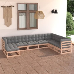 vidaXL 8-tlg. Garten-Lounge-Set mit Kissen Kiefer Massivholz