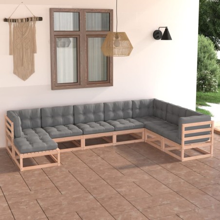 vidaXL 8-tlg. Garten-Lounge-Set mit Kissen Kiefer Massivholz