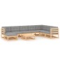 vidaXL 9-tlg. Garten-Lounge-Set mit Kissen Kiefer Massivholz vidaXL 9-tlg. Garten-Lounge-Set mit Kissen Kiefer Massivholz