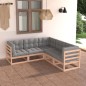 vidaXL 5-tlg. Garten-Lounge-Set mit Kissen Kiefer Massivholz vidaXL 5-tlg. Garten-Lounge-Set mit Kissen Kiefer Massivholz