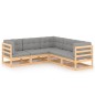 vidaXL 5-tlg. Garten-Lounge-Set mit Kissen Kiefer Massivholz vidaXL 5-tlg. Garten-Lounge-Set mit Kissen Kiefer Massivholz