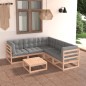 vidaXL 6-tlg. Garten-Lounge-Set mit Kissen Kiefer Massivholz vidaXL 6-tlg. Garten-Lounge-Set mit Kissen Kiefer Massivholz