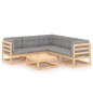 vidaXL 6-tlg. Garten-Lounge-Set mit Kissen Kiefer Massivholz vidaXL 6-tlg. Garten-Lounge-Set mit Kissen Kiefer Massivholz