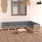 vidaXL 8-tlg. Garten-Lounge-Set mit Kissen Kiefer Massivholz vidaXL 8-tlg. Garten-Lounge-Set mit Kissen Kiefer Massivholz