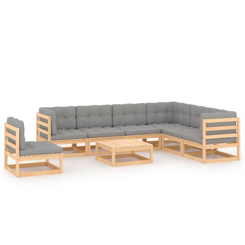 vidaXL 8-tlg. Garten-Lounge-Set mit Kissen Massivholz Kiefer vidaXL 8-tlg. Garten-Lounge-Set mit Kissen Massivholz Kiefer