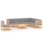 vidaXL 8-tlg. Garten-Lounge-Set mit Kissen Massivholz Kiefer vidaXL 8-tlg. Garten-Lounge-Set mit Kissen Massivholz Kiefer