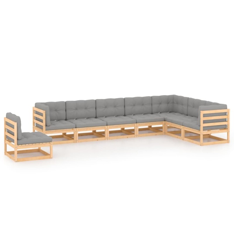vidaXL 8-tlg. Garten-Lounge-Set mit Kissen Kiefer Massivholz vidaXL 8-tlg. Garten-Lounge-Set mit Kissen Kiefer Massivholz