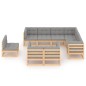 vidaXL 9-tlg. Garten-Lounge-Set mit Kissen Kiefer Massivholz