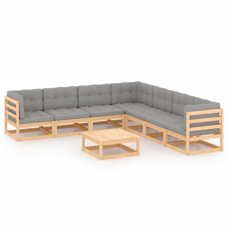 vidaXL 8-tlg. Garten-Lounge-Set mit Kissen Kiefer Massivholz vidaXL 8-tlg. Garten-Lounge-Set mit Kissen Kiefer Massivholz