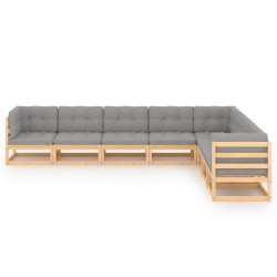 vidaXL 8-tlg. Garten-Lounge-Set mit Kissen Massivholz Kiefer