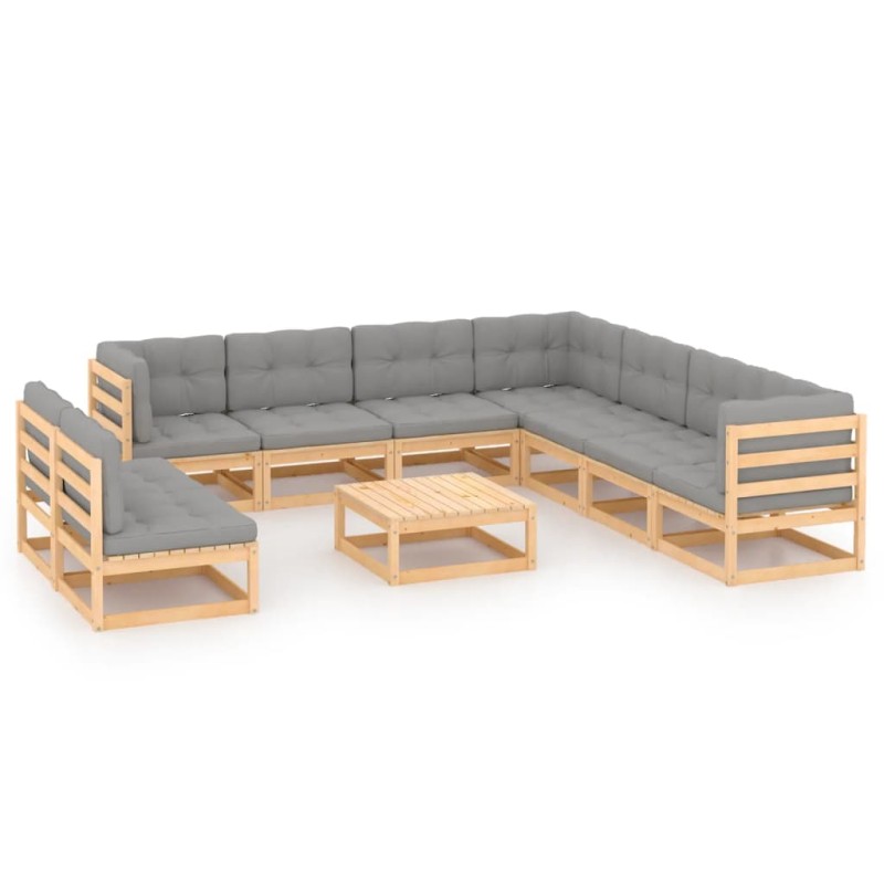 vidaXL 10-tlg. Garten-Lounge-Set mit Kissen Kiefer Massivholz vidaXL 10-tlg. Garten-Lounge-Set mit Kissen Kiefer Massivholz