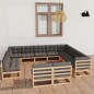 vidaXL 12-tlg. Garten-Lounge-Set mit Kissen Kiefer Massivholz vidaXL 12-tlg. Garten-Lounge-Set mit Kissen Kiefer Massivholz
