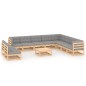 vidaXL 11-tlg. Garten-Lounge-Set mit Kissen Kiefer Massivholz vidaXL 11-tlg. Garten-Lounge-Set mit Kissen Kiefer Massivholz
