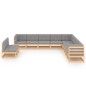 vidaXL 11-tlg. Garten-Lounge-Set mit Kissen Kiefer Massivholz vidaXL 11-tlg. Garten-Lounge-Set mit Kissen Kiefer Massivholz