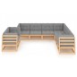 vidaXL 9-tlg. Garten-Lounge-Set mit Kissen Kiefer Massivholz vidaXL 9-tlg. Garten-Lounge-Set mit Kissen Kiefer Massivholz