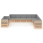vidaXL 10-tlg. Garten-Lounge-Set mit Kissen Massivholz Kiefer vidaXL 10-tlg. Garten-Lounge-Set mit Kissen Massivholz Kiefer
