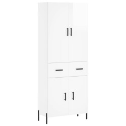 Highboard Hochglanz-Weiß 69,5x34x180 cm Holzwerkstoff