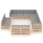 vidaXL 11-tlg. Garten-Lounge-Set mit Kissen Kiefer Massivholz vidaXL 11-tlg. Garten-Lounge-Set mit Kissen Kiefer Massivholz
