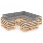 vidaXL 12-tlg. Garten-Lounge-Set mit Kissen Kiefer Massivholz vidaXL 12-tlg. Garten-Lounge-Set mit Kissen Kiefer Massivholz