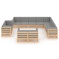 vidaXL 12-tlg. Garten-Lounge-Set mit Kissen Kiefer Massivholz vidaXL 12-tlg. Garten-Lounge-Set mit Kissen Kiefer Massivholz