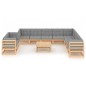 vidaXL 11-tlg. Garten-Lounge-Set mit Kissen Kiefer Massivholz vidaXL 11-tlg. Garten-Lounge-Set mit Kissen Kiefer Massivholz