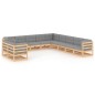 vidaXL 11-tlg. Garten-Lounge-Set mit Kissen Kiefer Massivholz vidaXL 11-tlg. Garten-Lounge-Set mit Kissen Kiefer Massivholz