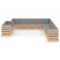 vidaXL 11-tlg. Garten-Lounge-Set mit Kissen Kiefer Massivholz vidaXL 11-tlg. Garten-Lounge-Set mit Kissen Kiefer Massivholz