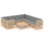 vidaXL 9-tlg. Garten-Lounge-Set mit Kissen Kiefer Massivholz vidaXL 9-tlg. Garten-Lounge-Set mit Kissen Kiefer Massivholz