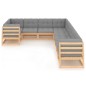 vidaXL 9-tlg. Garten-Lounge-Set mit Kissen Kiefer Massivholz vidaXL 9-tlg. Garten-Lounge-Set mit Kissen Kiefer Massivholz