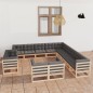 vidaXL 13-tlg. Garten-Lounge-Set mit Kissen Massivholz Kiefer vidaXL 13-tlg. Garten-Lounge-Set mit Kissen Massivholz Kiefer