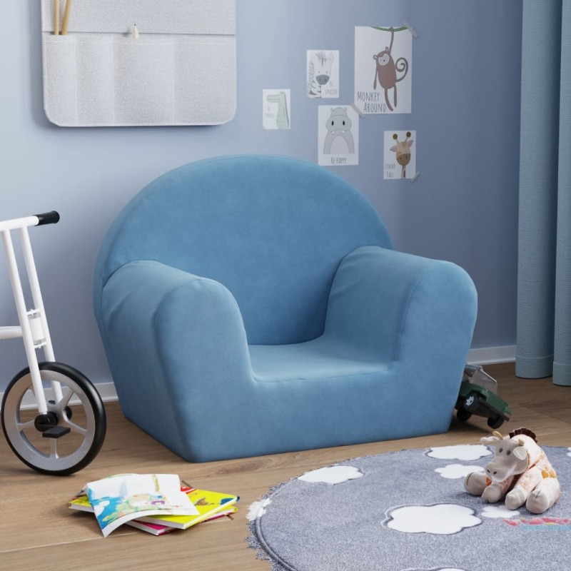 Kindersofa Blau Weich Plüsch Kindersofa Blau Weich Plüsch