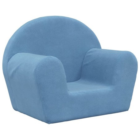 Kindersofa Blau Weich Plüsch
