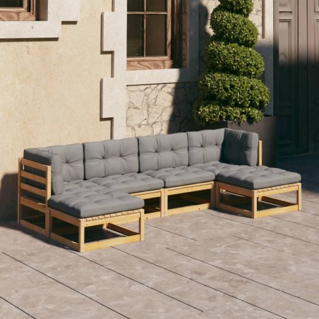 vidaXL 6-tlg. Garten-Lounge-Set mit Kissen Kiefer Massivholz