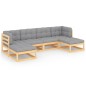 vidaXL 6-tlg. Garten-Lounge-Set mit Kissen Kiefer Massivholz vidaXL 6-tlg. Garten-Lounge-Set mit Kissen Kiefer Massivholz