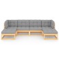 vidaXL 6-tlg. Garten-Lounge-Set mit Kissen Kiefer Massivholz vidaXL 6-tlg. Garten-Lounge-Set mit Kissen Kiefer Massivholz