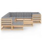 vidaXL 11-tlg. Garten-Lounge-Set mit Kissen Kiefer Massivholz vidaXL 11-tlg. Garten-Lounge-Set mit Kissen Kiefer Massivholz