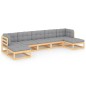 vidaXL 7-tlg. Garten-Lounge-Set mit Kissen Massivholz Kiefer vidaXL 7-tlg. Garten-Lounge-Set mit Kissen Massivholz Kiefer