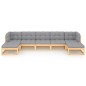vidaXL 7-tlg. Garten-Lounge-Set mit Kissen Massivholz Kiefer vidaXL 7-tlg. Garten-Lounge-Set mit Kissen Massivholz Kiefer