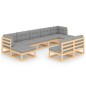 vidaXL 9-tlg. Garten-Lounge-Set mit Kissen Kiefer Massivholz vidaXL 9-tlg. Garten-Lounge-Set mit Kissen Kiefer Massivholz