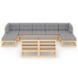 vidaXL 9-tlg. Garten-Lounge-Set mit Kissen Kiefer Massivholz vidaXL 9-tlg. Garten-Lounge-Set mit Kissen Kiefer Massivholz