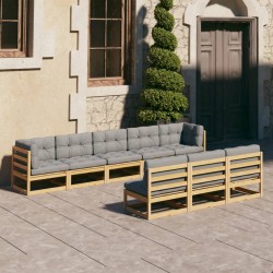 vidaXL 8-tlg. Garten-Lounge-Set mit Kissen Kiefer Massivholz