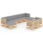 vidaXL 9-tlg. Garten-Lounge-Set mit Kissen Kiefer Massivholz vidaXL 9-tlg. Garten-Lounge-Set mit Kissen Kiefer Massivholz