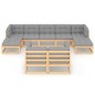 vidaXL 9-tlg. Garten-Lounge-Set mit Kissen Kiefer Massivholz vidaXL 9-tlg. Garten-Lounge-Set mit Kissen Kiefer Massivholz