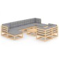 vidaXL 10-tlg. Garten-Lounge-Set mit Kissen Kiefer Massivholz vidaXL 10-tlg. Garten-Lounge-Set mit Kissen Kiefer Massivholz