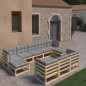 vidaXL 10-tlg. Garten-Lounge-Set mit Kissen Massivholz Kiefer vidaXL 10-tlg. Garten-Lounge-Set mit Kissen Massivholz Kiefer