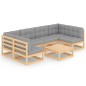 vidaXL 7-tlg. Garten-Lounge-Set mit Kissen Massivholz Kiefer vidaXL 7-tlg. Garten-Lounge-Set mit Kissen Massivholz Kiefer