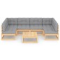 vidaXL 7-tlg. Garten-Lounge-Set mit Kissen Massivholz Kiefer vidaXL 7-tlg. Garten-Lounge-Set mit Kissen Massivholz Kiefer