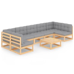vidaXL 8-tlg. Garten-Lounge-Set mit Kissen Kiefer Massivholz