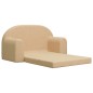 2-Sitzer Kindersofa mit Schlaffunktion Creme Weicher Plüsch 2-Sitzer Kindersofa mit Schlaffunktion Creme Weicher Plüsch